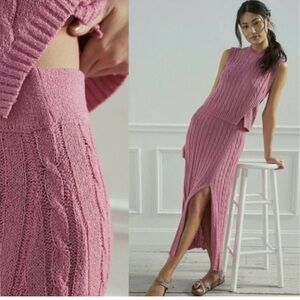 Pink Anthropologie knit set